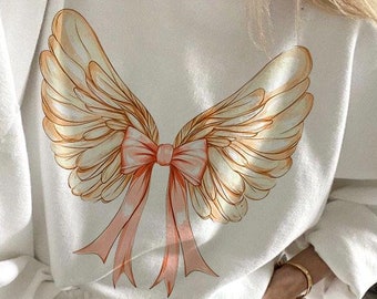 Valentine's day Cupid wings bow Png, Valentine png, Coquette bow png,Valentine Love Png, Valentines day png, Cupid wings png,Angel wings png