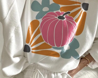 Pink Pumpkin Png, Boho Floral Fall Png, Retro Fall Png, boho Autumn png, Pumpkin Season Png, Leopard Pumpkin Png, Fall Sublimation, Fall PNG