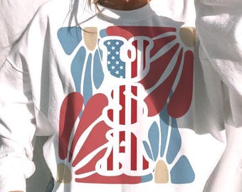 Usa Boho png, Retro America png, Usa Floral png, Amerikaanse vlag png, Independence Day png, Memorial Day png, Girly USA png, 1776 png