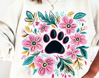 Boho floral png, dog PNG dog mom png, boho dog png, dog quotes png, paw print png, dog mom shirt, dog sublimation png file, dog lover png