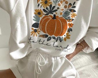Give thanks to the lord png, Christian quote png, Boho Thankful png,Retro pumpkin png, Fall png, Thanksgiving png, Autumn Pumpkin png, Jesus