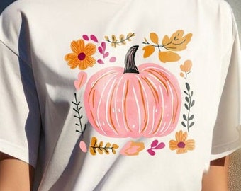 Boho fall png, pumpkin with flowers png, Boho Pumpkin png, Retro fall png, Fall Pumpkim Design, Fall png, Autumn png, Thanksgiving png