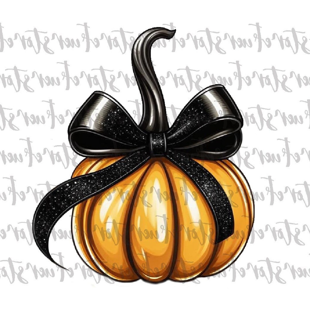 Pumpkin Png, Black Bow Png, Coquette Bow Png, Coquette Halloween Png ...
