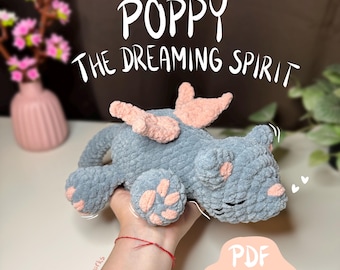 Amapola el espíritu soñador PATRÓN DE GANCHILLO, lindo gato de crochet