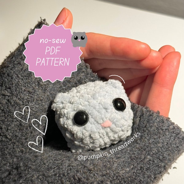 Sad hamster no-sew CROCHET PATTERN, tiny pocket hamster