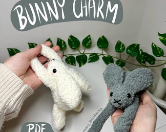 Patrón de ganchillo para dije de conejito, accesorio para bolso de peluche