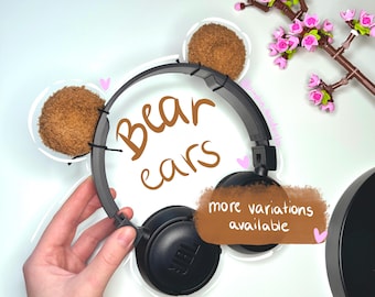 Orejas de oso de crochet, accesorio para auriculares hecho a mano, orejas de panda