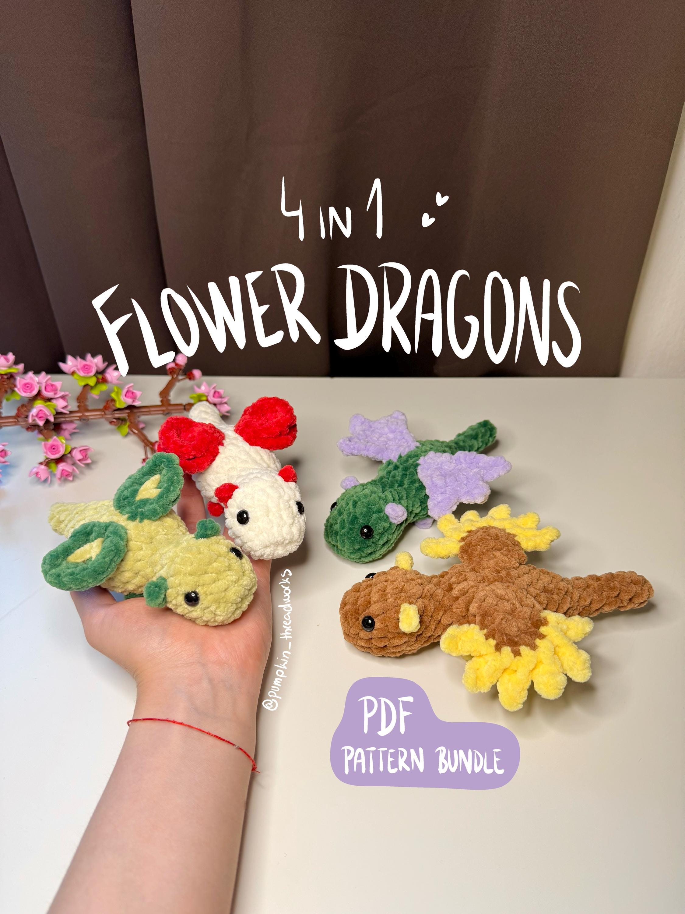 39 Dragon Crochet Patterns: Unleash Your Creativity with These Unique Designs 28 Flower dragons 4 in 1 Crochet