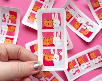Tiger and bunny Animal Photostrip die cut Sticker
