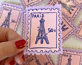 Paris pastel purple stamp sticker