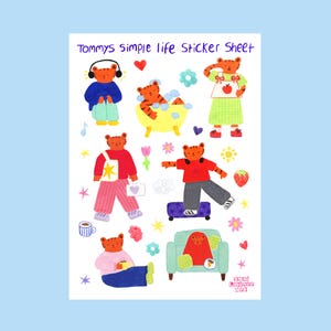 Tommy the tigers simple life A6 sticker sheet