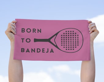 Padel Born to Bandeja Pink Workout Towel, 11x18 - great for padel players!