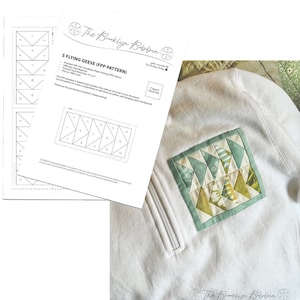 Beginner Foundation Paper Piecing (FPP)  5 Flying Geese pattern, 5” x 2.5” finished block, printable PDF