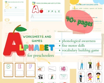 Preschool learning printable worksheets - Alphabet&more