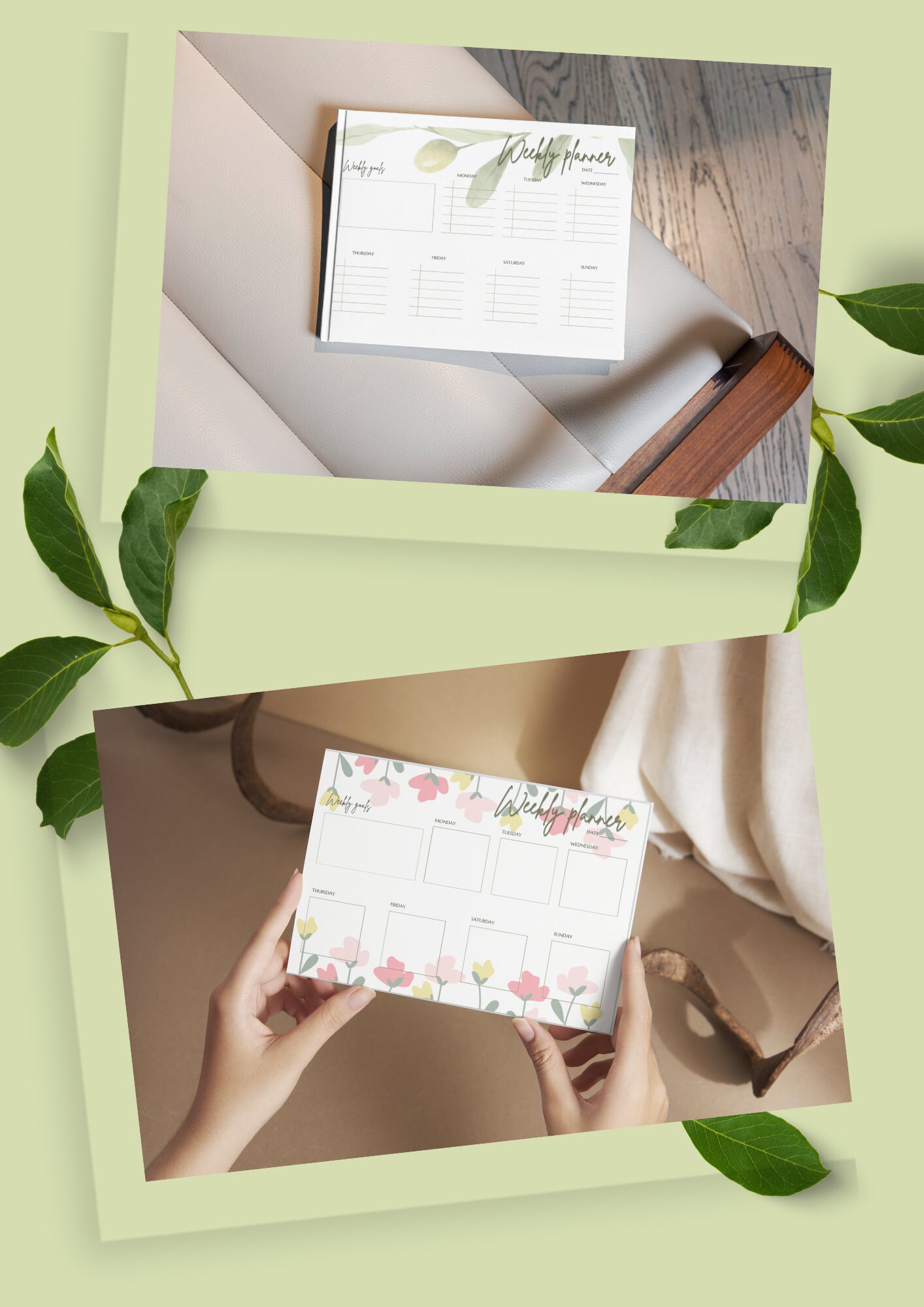 Weekly Planner Printable Horizontal &amp; Vertical - Etsy