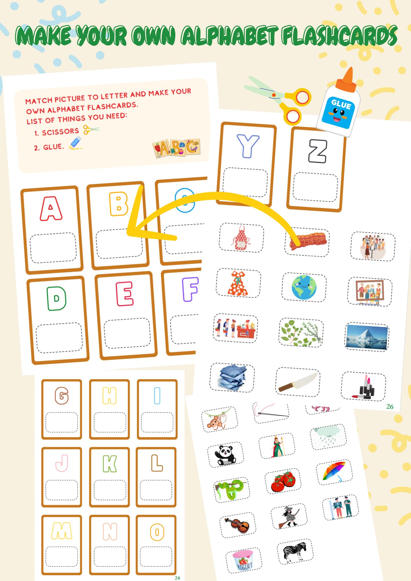 Preschool Learning Printable Worksheets Alphabet&amp;more - Etsy