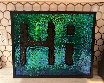 Flip Sequin Board - Green/Blue to Black