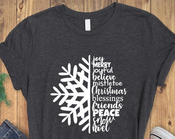 Snowflake Shirt, Christmas Shirt, Christmas Snowflake Tee, Cute Christmas Tshirt, Christmas Tee, New Year Shirt, Noel Tee, Christmas Gift