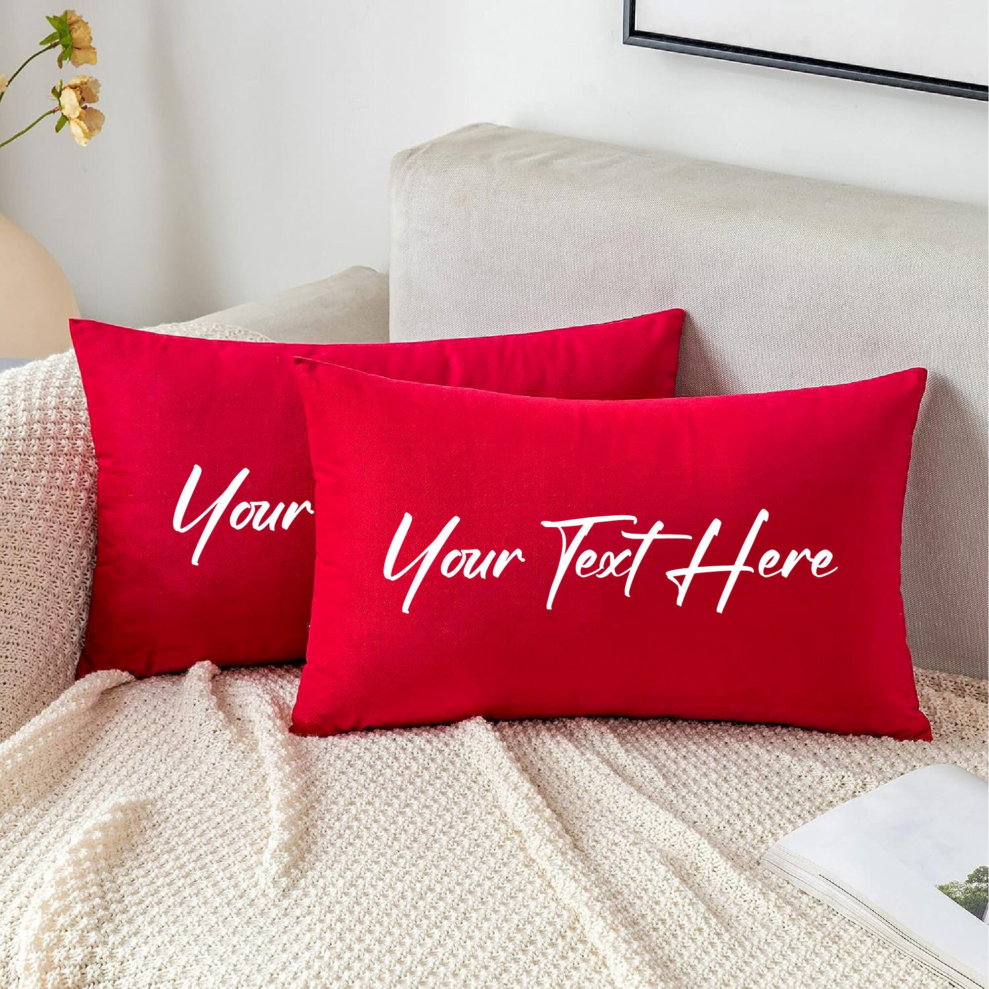 Custom Pillow, Custom Burlap Pillow, Custom Text Pillow, Personalized