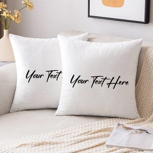 Custom Pillow, Custom Burlap Pillow, Custom Text Pillow, Personalized Pillow, Custom Name Pillow, Custom Pillow Cover, Custom Throw Pillow image 6