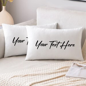 Custom Pillow, Custom Burlap Pillow, Custom Text Pillow, Personalized Pillow, Custom Name Pillow, Custom Pillow Cover, Custom Throw Pillow image 3