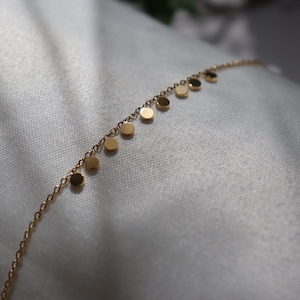 Thin Stainless Steel Bracelet with Delicate Circles - Minimalist Elegance
