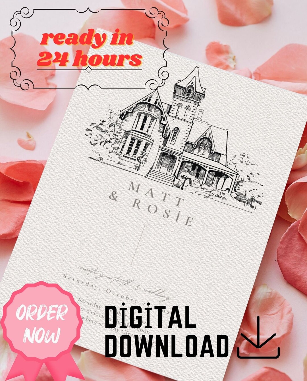 Custom Wedding Venue Drawing Illustration Digital Download - Etsy