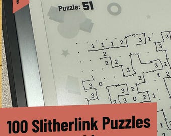 100 Slitherlink Puzzles for reMarkable paper tablet - Hyperlinked PDF puzzle book, Amazon Scribe compatible