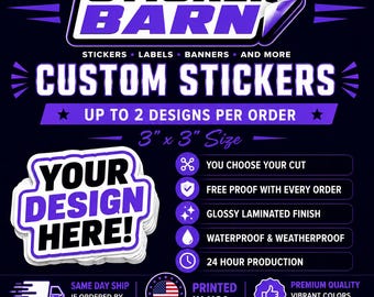 Custom Logo Stickers – Waterproof Die Cut Vinyl Stickers