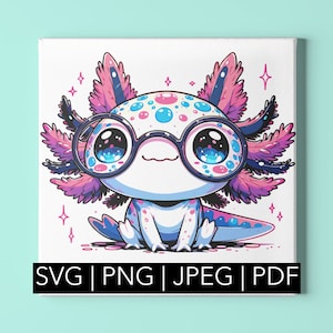 Clipart axolotl lunatique - Adorable animal de compagnie aquatique pour projets DIY | svg, png, pdf, jpeg