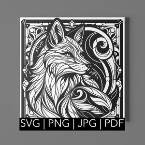 Fox | svg, png, pdf, jpeg | Cricut Template, Silhouette Template, Laser Engraver Template
