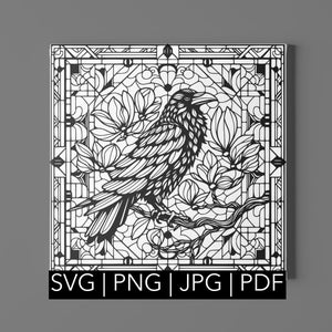 Raven | svg, png, pdf, jpeg | Cricut Template, Silhouette Template, Laser Engraver Template