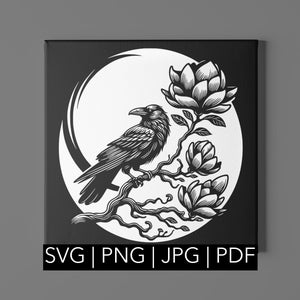 Raven | svg, png, pdf, jpeg | Cricut Template, Silhouette Template, Laser Engraver Template