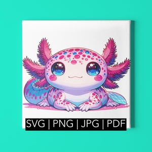 Clipart axolotl lunatique - Adorable animal de compagnie aquatique pour projets DIY | svg, png, pdf, jpeg