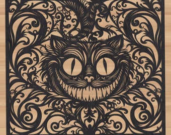 Cheshire Cat | Paper Cut | Clipart, Graphic, Illustration