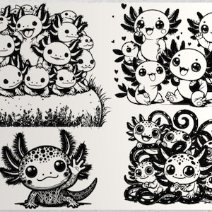 Axolotl | svg, png, pdf, jpeg | Cricut Template, Silhouette Template, Laser Engraver Template