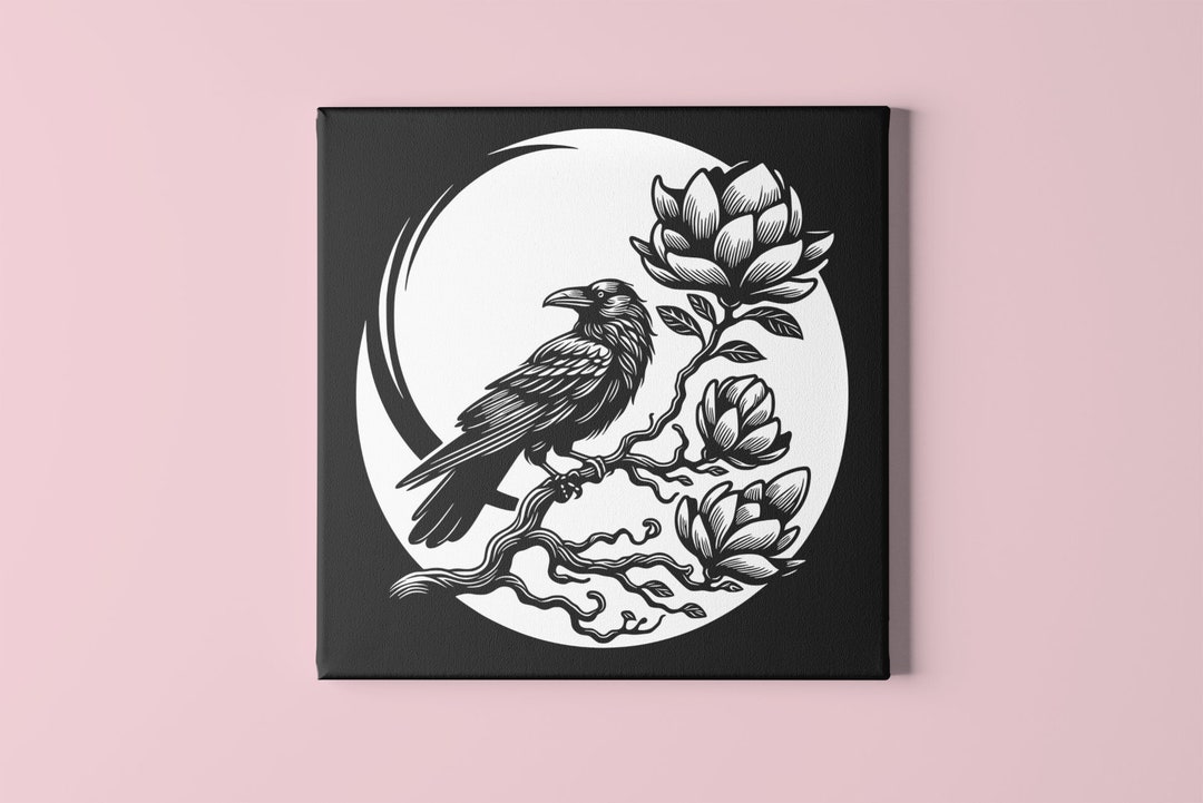 Raven on a Branch Raven SVG, Raven Png, Raven Sublimation, Vinyl