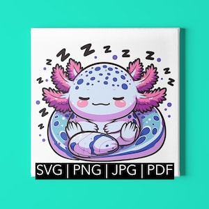 Clipart axolotl lunatique - Adorable animal de compagnie aquatique pour projets DIY | svg, png, pdf, jpeg