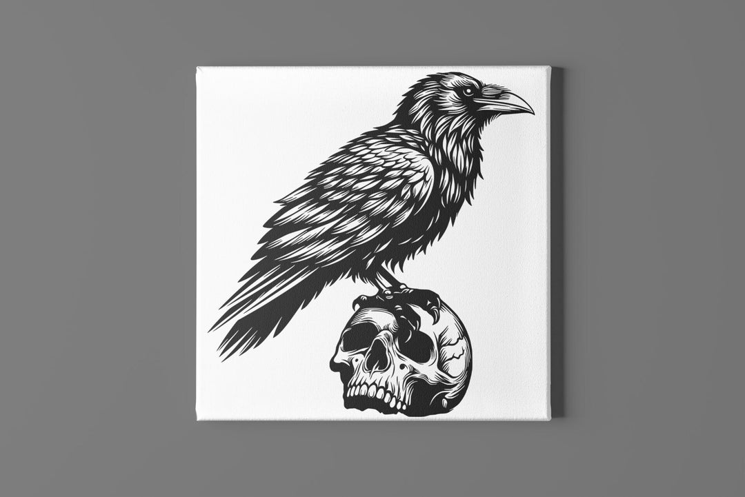 Raven on a Skull Raven SVG, Raven Png, Raven Sublimation, Vinyl