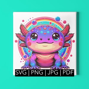 Clipart axolotl lunatique - Adorable animal de compagnie aquatique pour projets DIY | svg, png, pdf, jpeg
