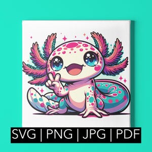 Clipart axolotl lunatique - Adorable animal de compagnie aquatique pour projets DIY | svg, png, pdf, jpeg