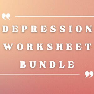 Depression Mega Worksheet Bundle, therapy workbook, therapist journal anxiety, mental health, coping skills, CBT, Anxiety