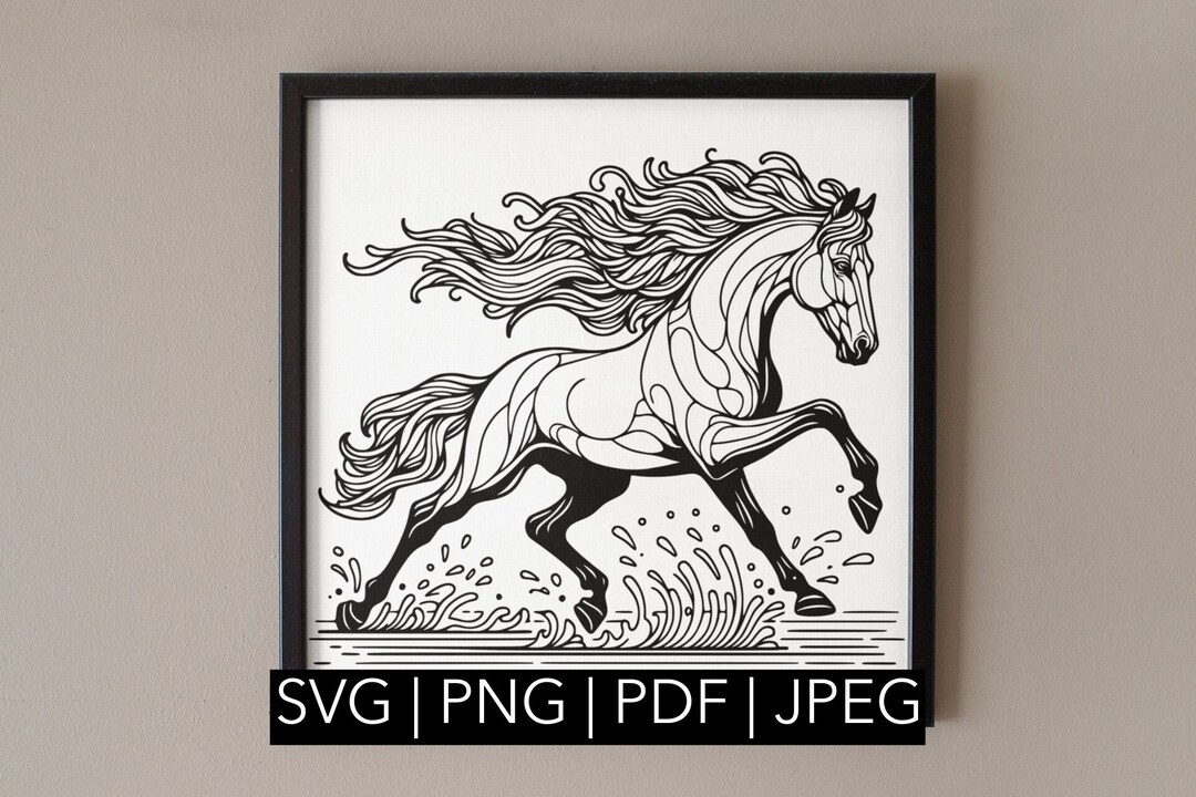 Horse | Svg, Png, Pdf, Jpeg | Horse Paper Cutting Template | Compatible ...