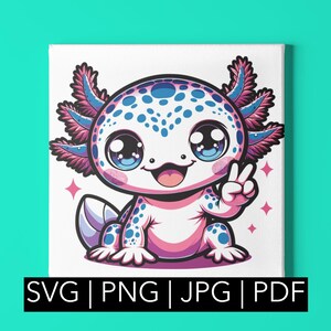 Clipart axolotl lunatique - Adorable animal de compagnie aquatique pour projets DIY | svg, png, pdf, jpeg