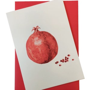 Cartões dobráveis/cartões comemorativos/romã, aquarela, pintados à mão