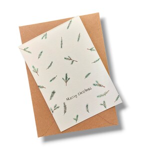 Tarjetas plegables / tarjetas de felicitación / ramas de abeto, Navidad, Navidad, acuarela, pintadas a mano