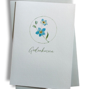 Cartes pliantes / cartes de vœux / deuil, condoléances, aquarelle, peintes à la main