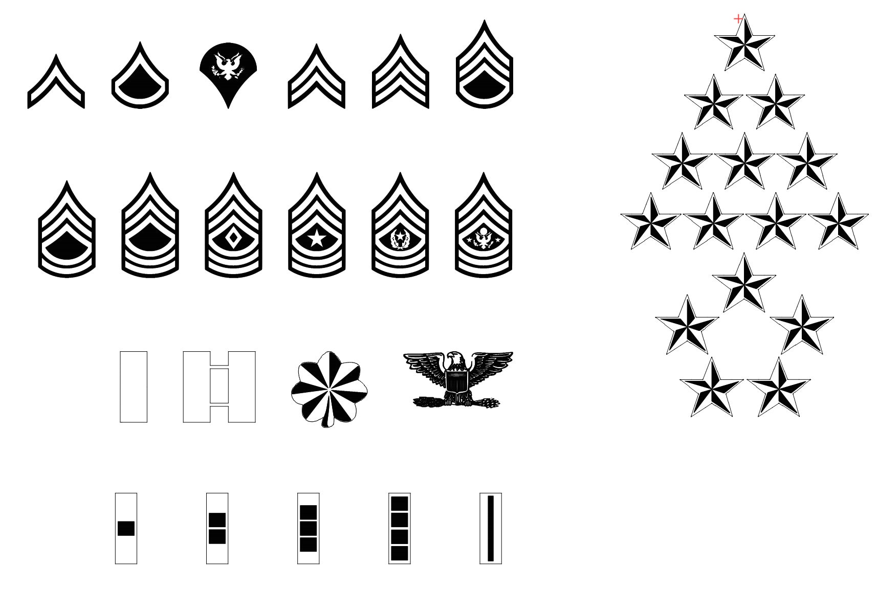 Army Rank SVG, DXF, and LBART Files - Etsy