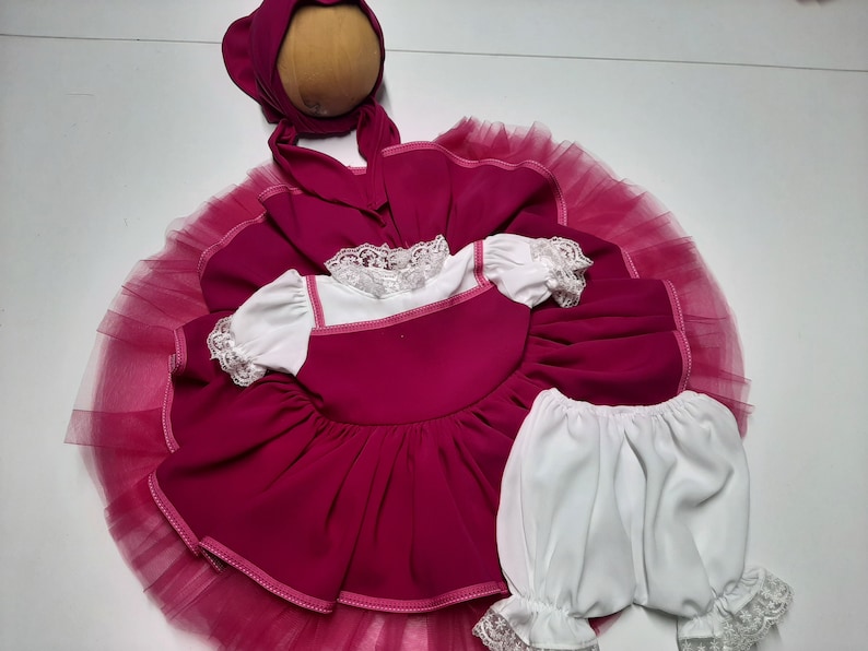 Handmade Masha Girls' Costume Fairy Tale Inspired Dress for Birthday & Halloween image 6