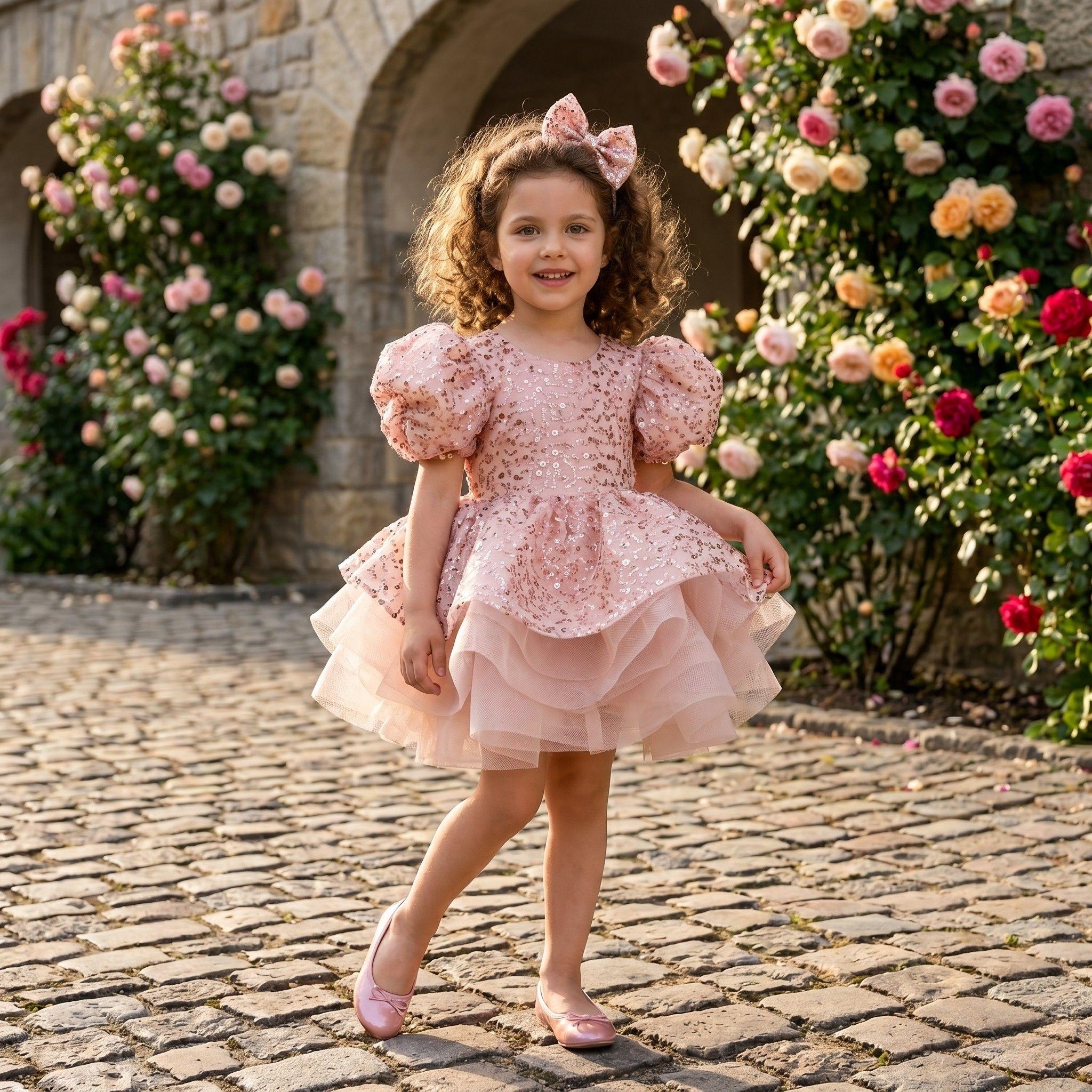 Puffy Rose Gold Dress - Etsy UK